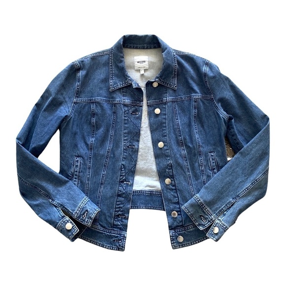 Moschino Denim Jeweled Back Jacket Size 12 - Picture 1 of 8
